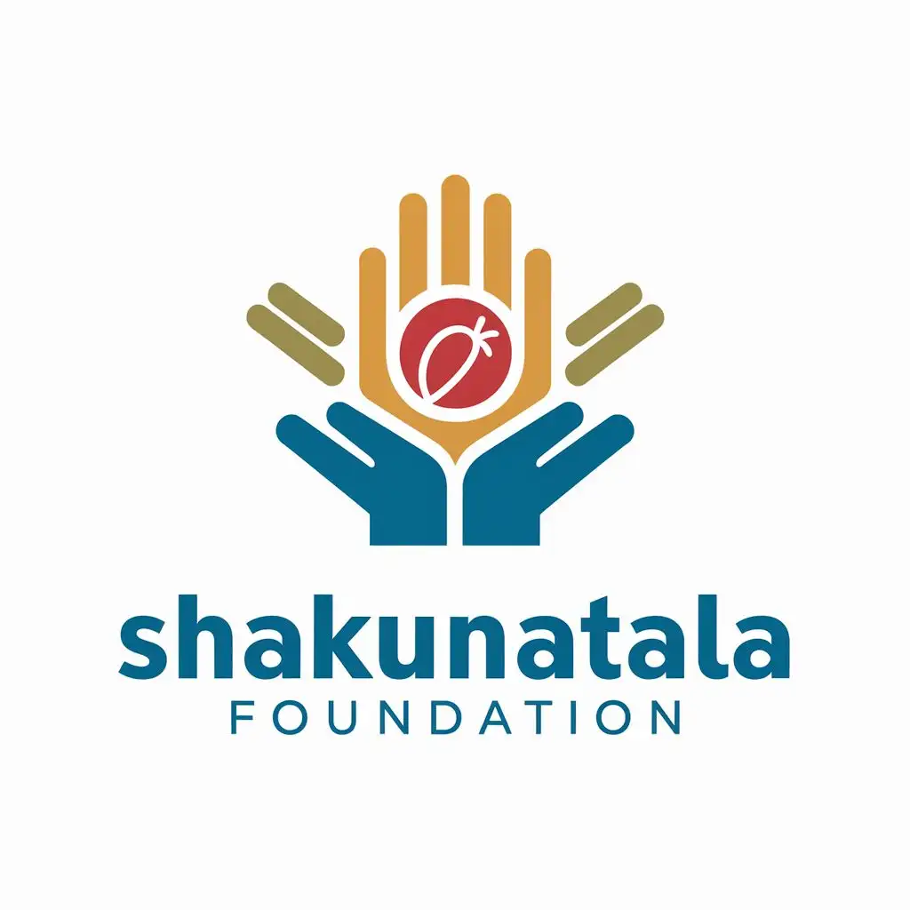 logo, group of people or hands who work for non-profit organizations in helping people for food and clothes, with the text "Shakunatala Foundation", typography, be used in Nonprofit industry