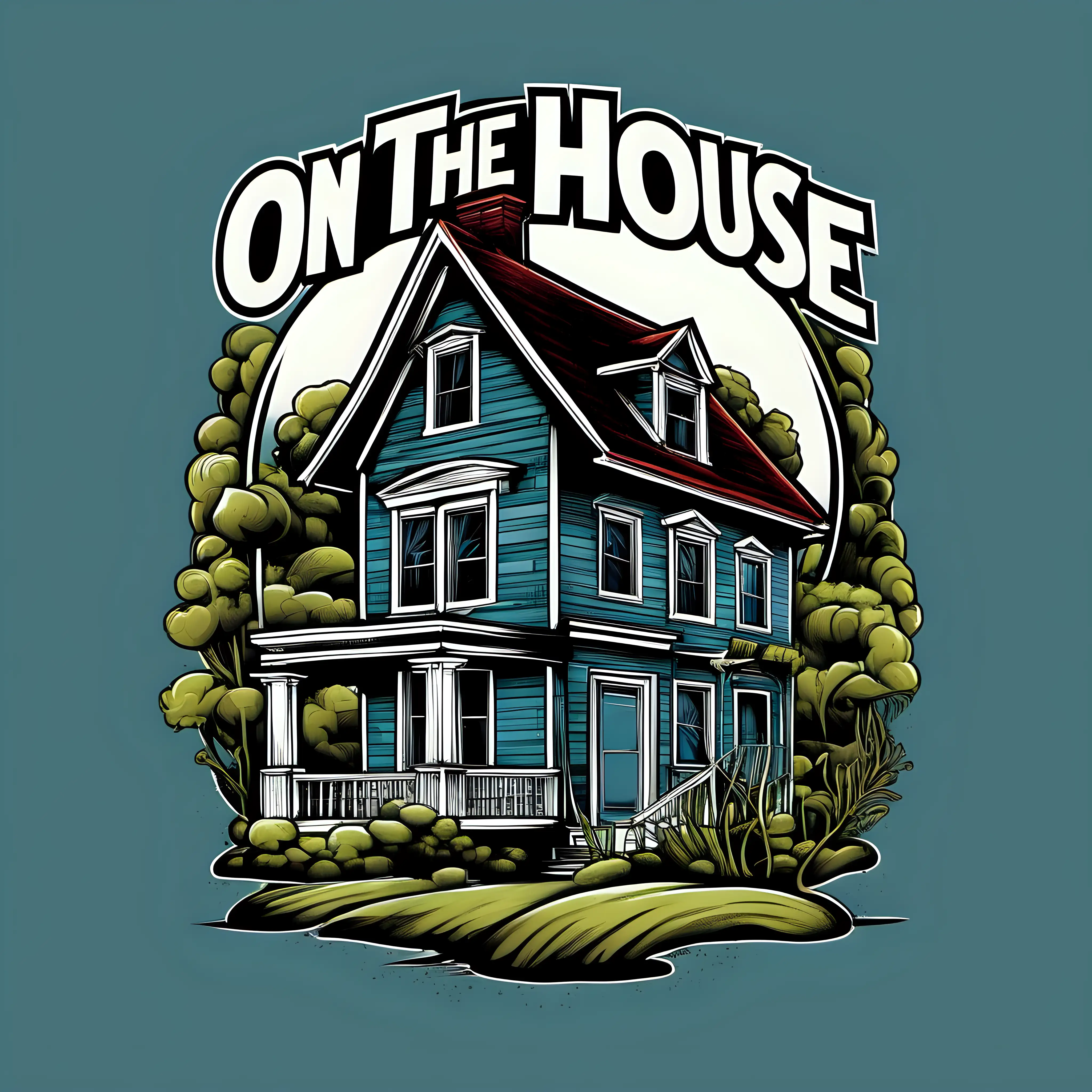 On The House T-Shirt Design White Background