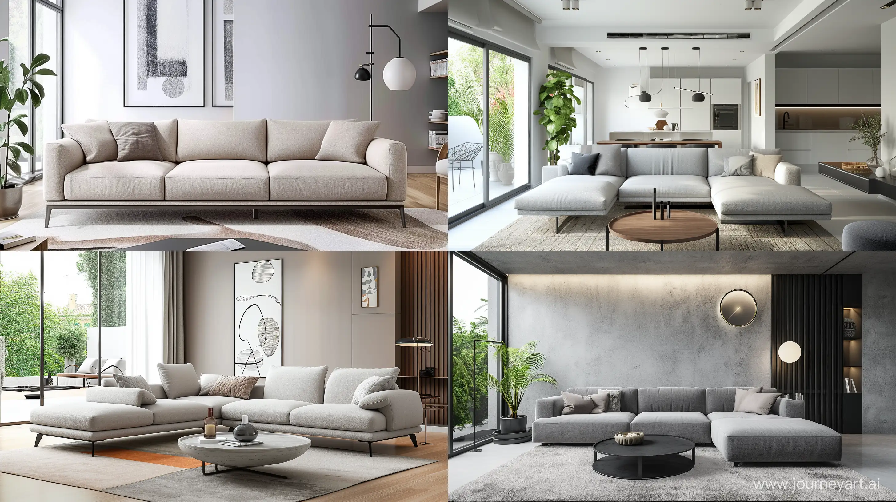 modern living room with sofa --ar 16:9