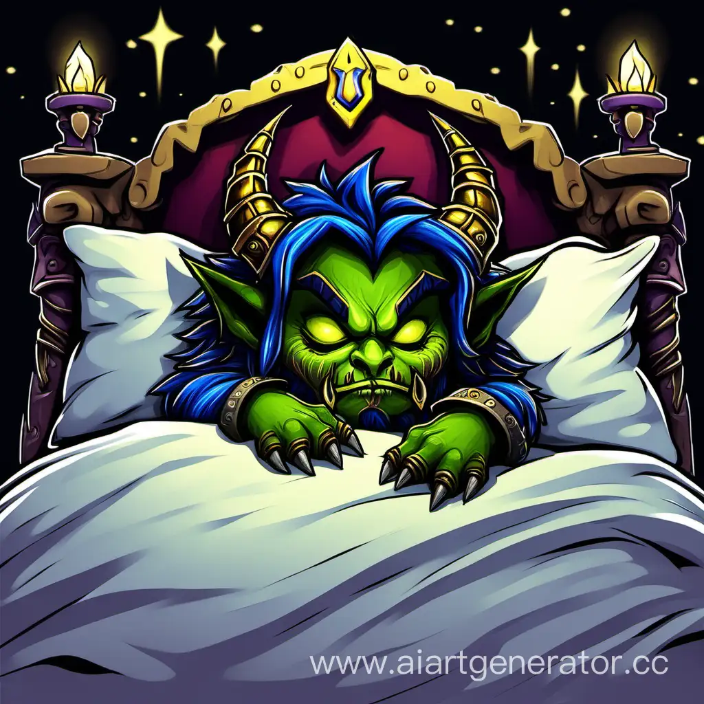 Adorable-Little-Demon-Taking-a-Nap-in-a-Warcraftinspired-Bed