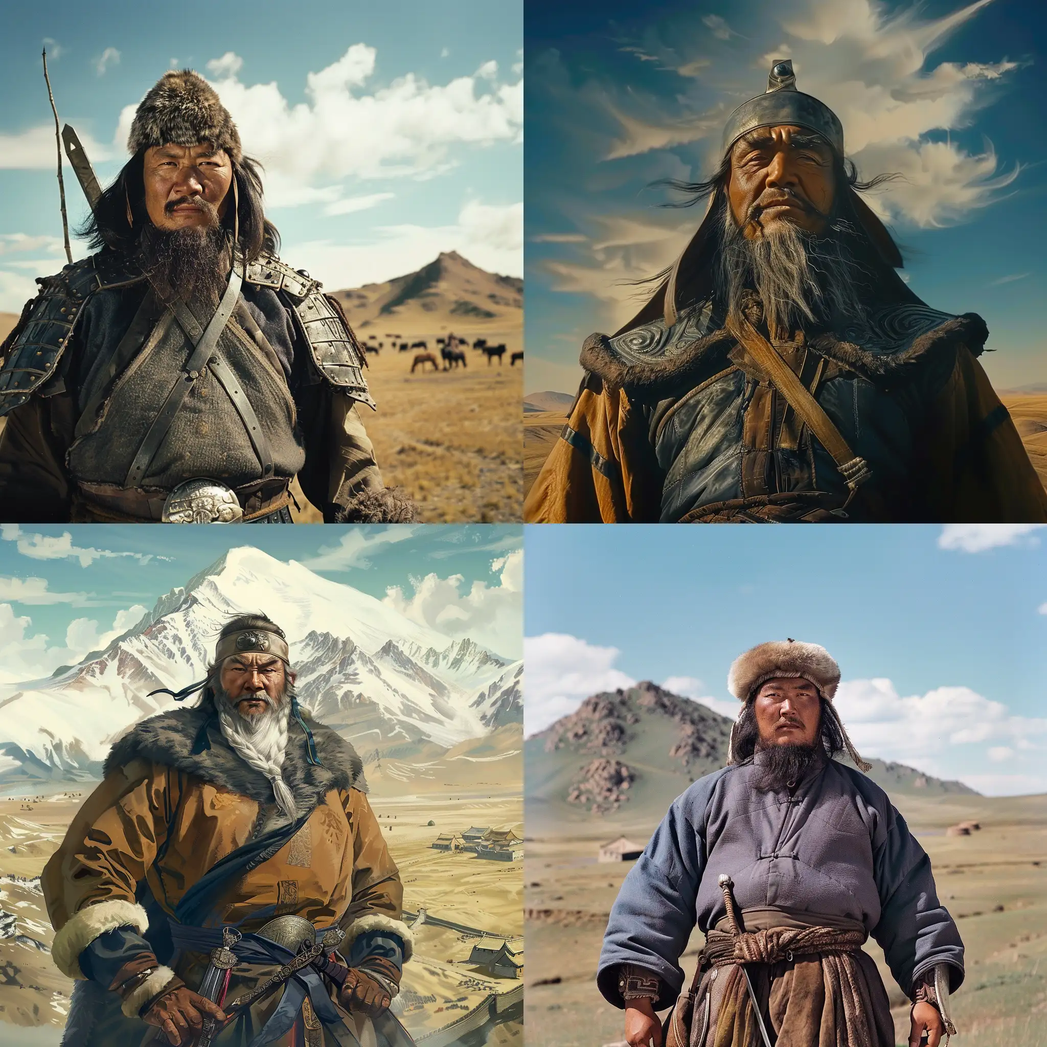 Genghis Khan standing in front of Mongolia