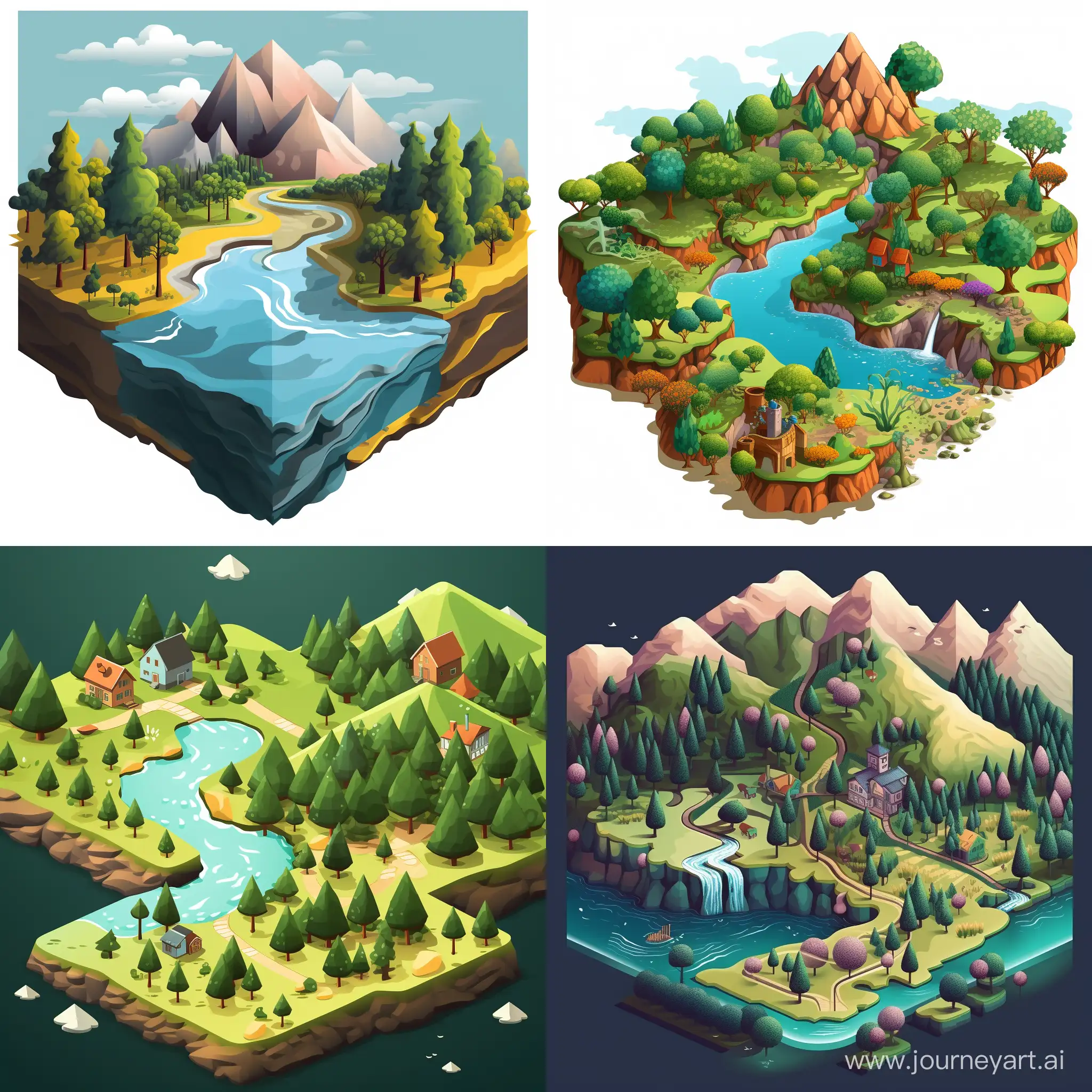 isometric landscape in vector