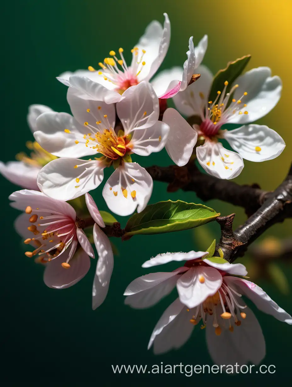 Almond-Blossom-CloseUp-with-Royal-Green-and-Deep-Yellow-Background-in-8K-Resolution