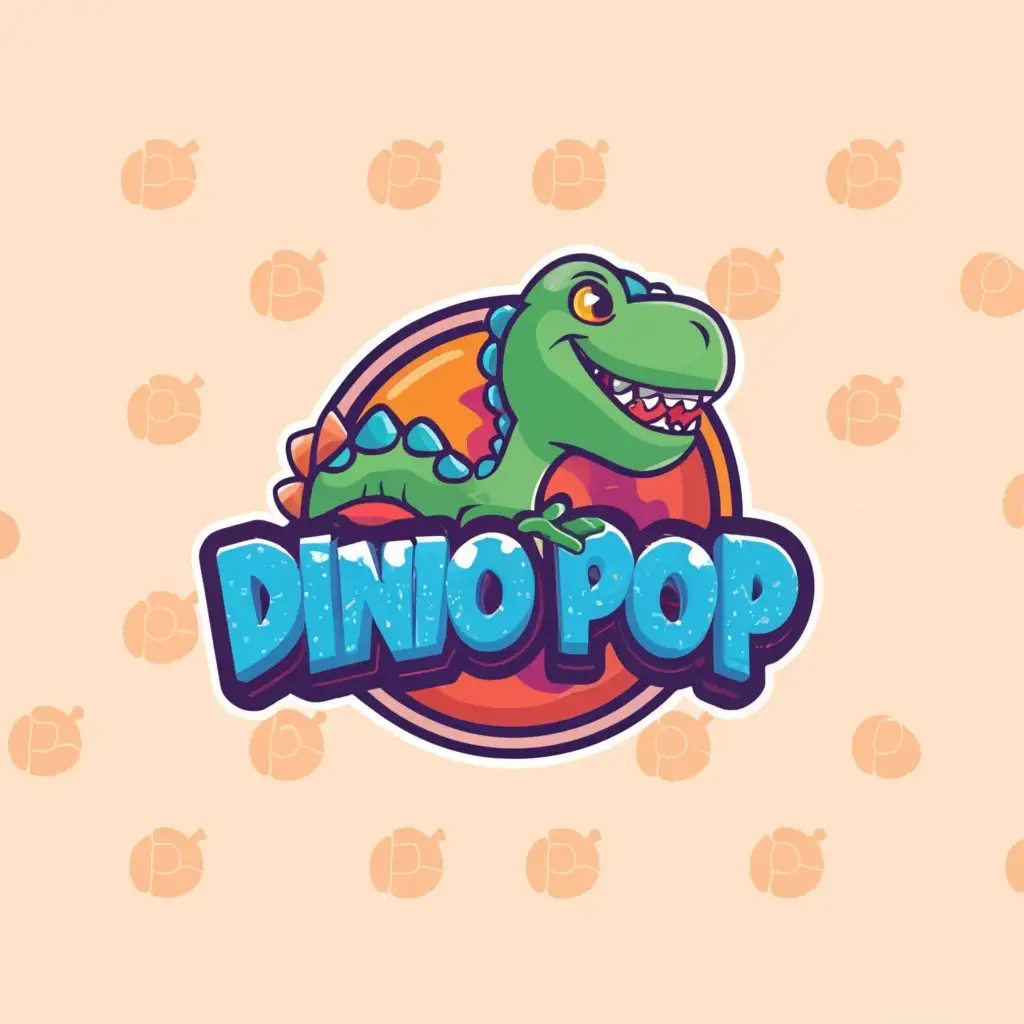 a logo design,with the text "dino pop", main symbol:dino ,Moderate,clear background