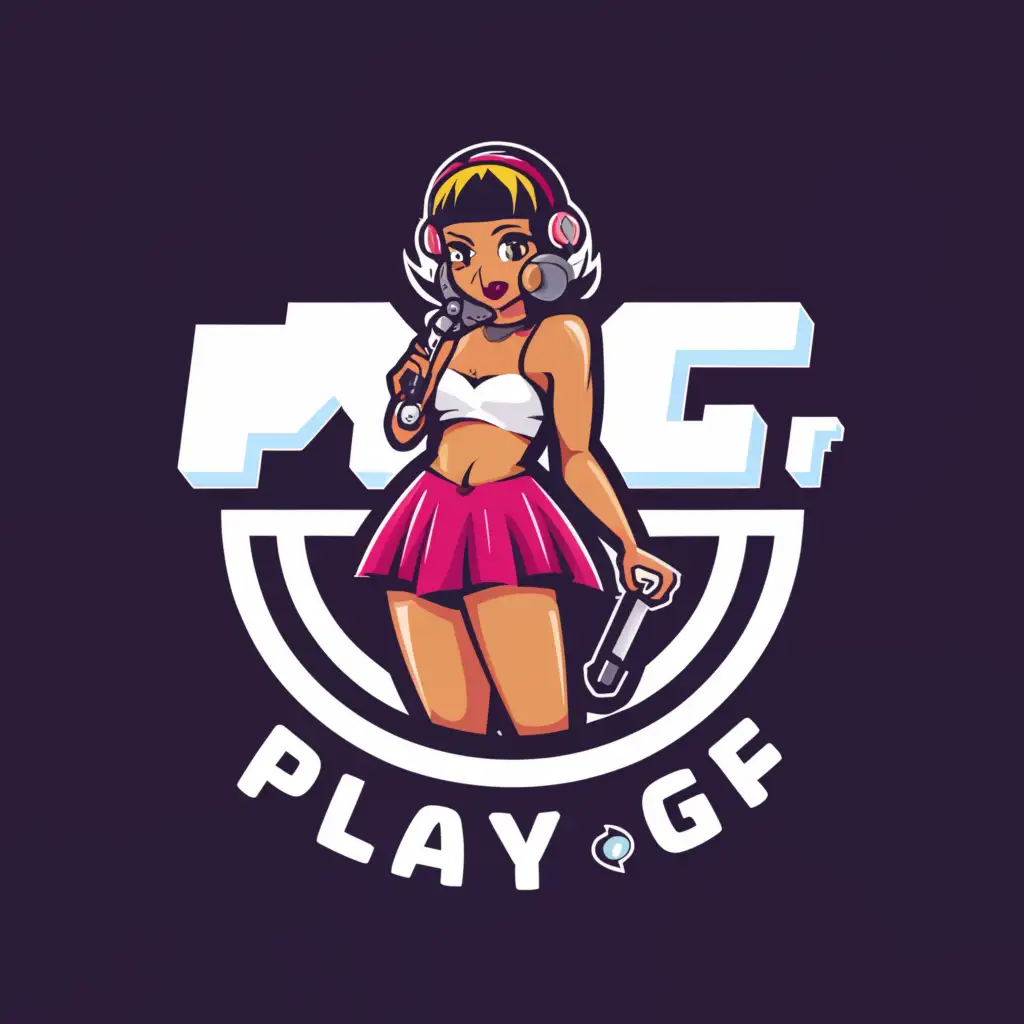 LOGO-Design-For-PlayGF-Cam-Girl-Theme-with-Short-Skirt-Motif
