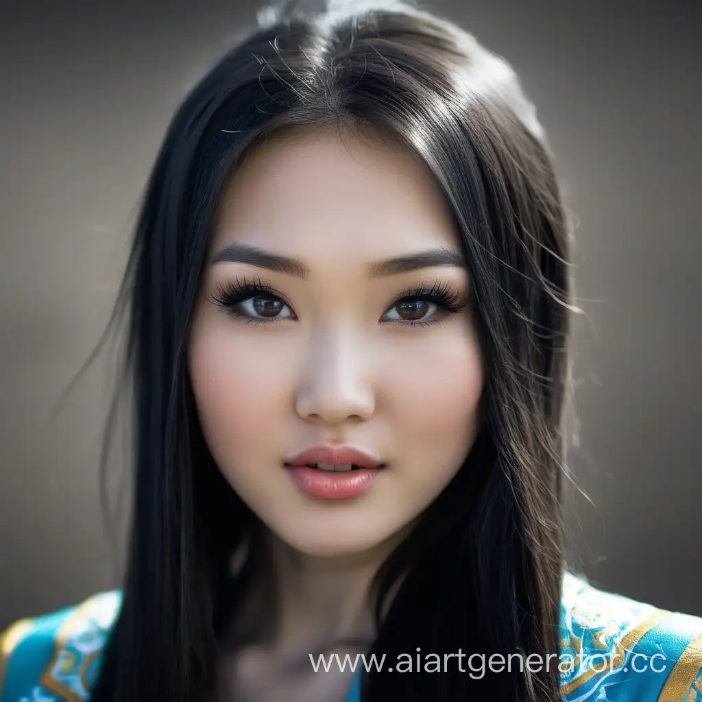 Beautiful-Kazakh-Woman-with-Alluring-Charm