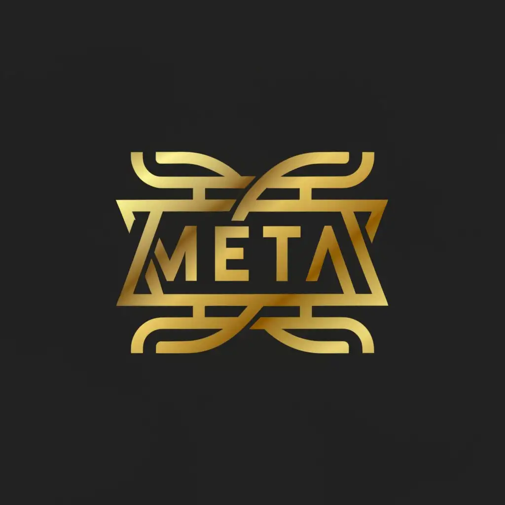 a logo design,with the text "///META///", main symbol:gold and black background,Сложный,be used in Технологии industry,clear background