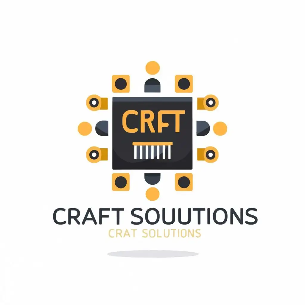 logo, logo computer transistors, with the text "Craft Solutions", typography, be used in Technology industry