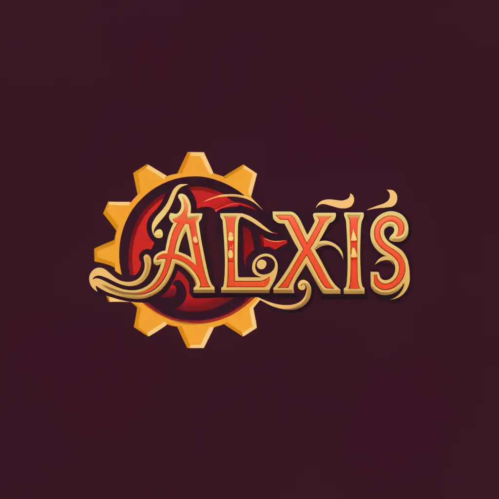 a logo design,with the text "Alexis", main symbol:Explosive,Steampunk, Futuristic,Moderate,be used in Entertainment industry,clear background