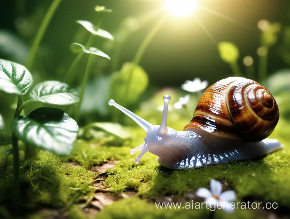 Once upon a time, in a beautiful garden, there lived a little snail . was a curious snail who loved to explore the world around her. One day, she decided to go on an adventure to find out what lay beyond the garden.