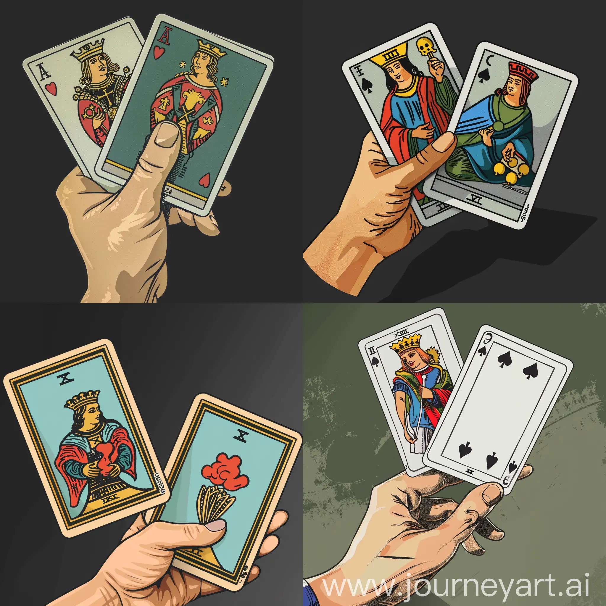 Tarot-Card-Logo-Design-Hand-Holding-Two-Cards