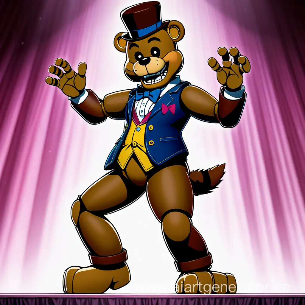 Freddy-Fazbear-Strikes-a-Dramatic-Jojo-Pose-on-Stage