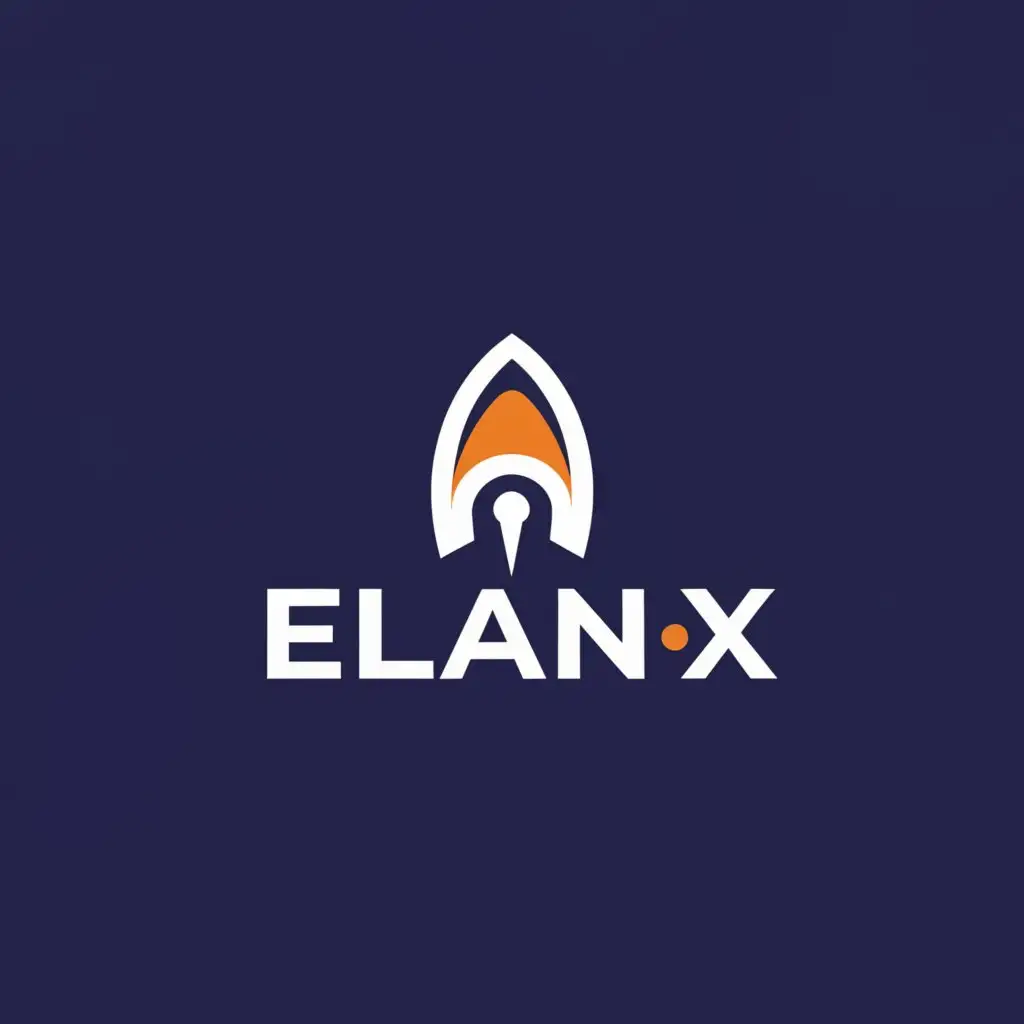 a logo design,with the text 'Elan-X', main symbol:rocket,Minimalistic,be used in Technology industry,clear background