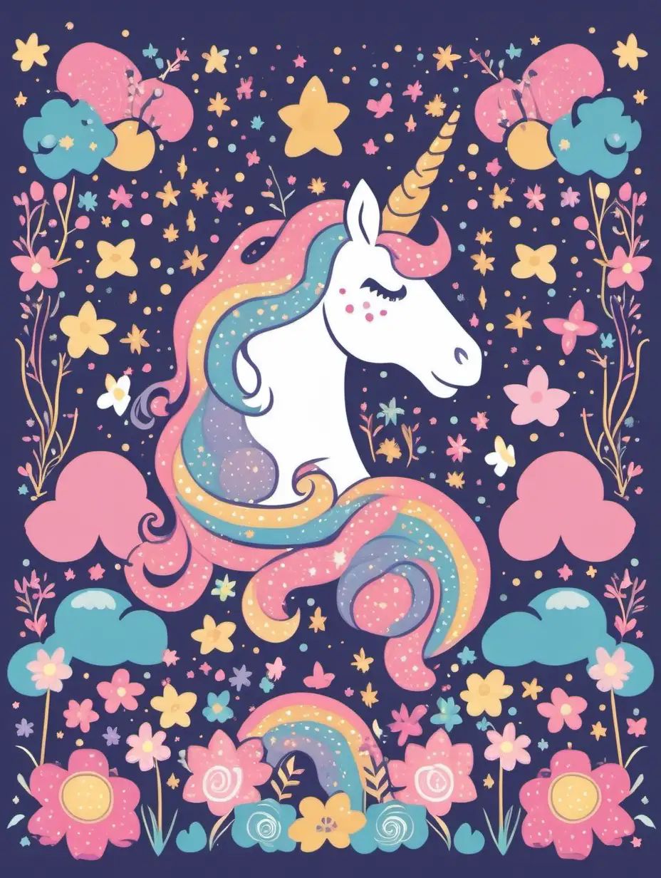 Enchanting Unicorn Border Design for Magical Decor