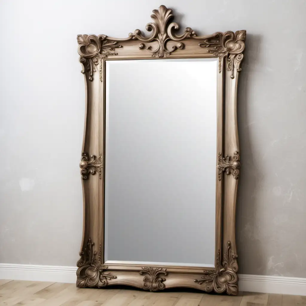 Rustic Wooden Rectangle Crown Mirror for Leaner Profile and Small Wall Mirrors