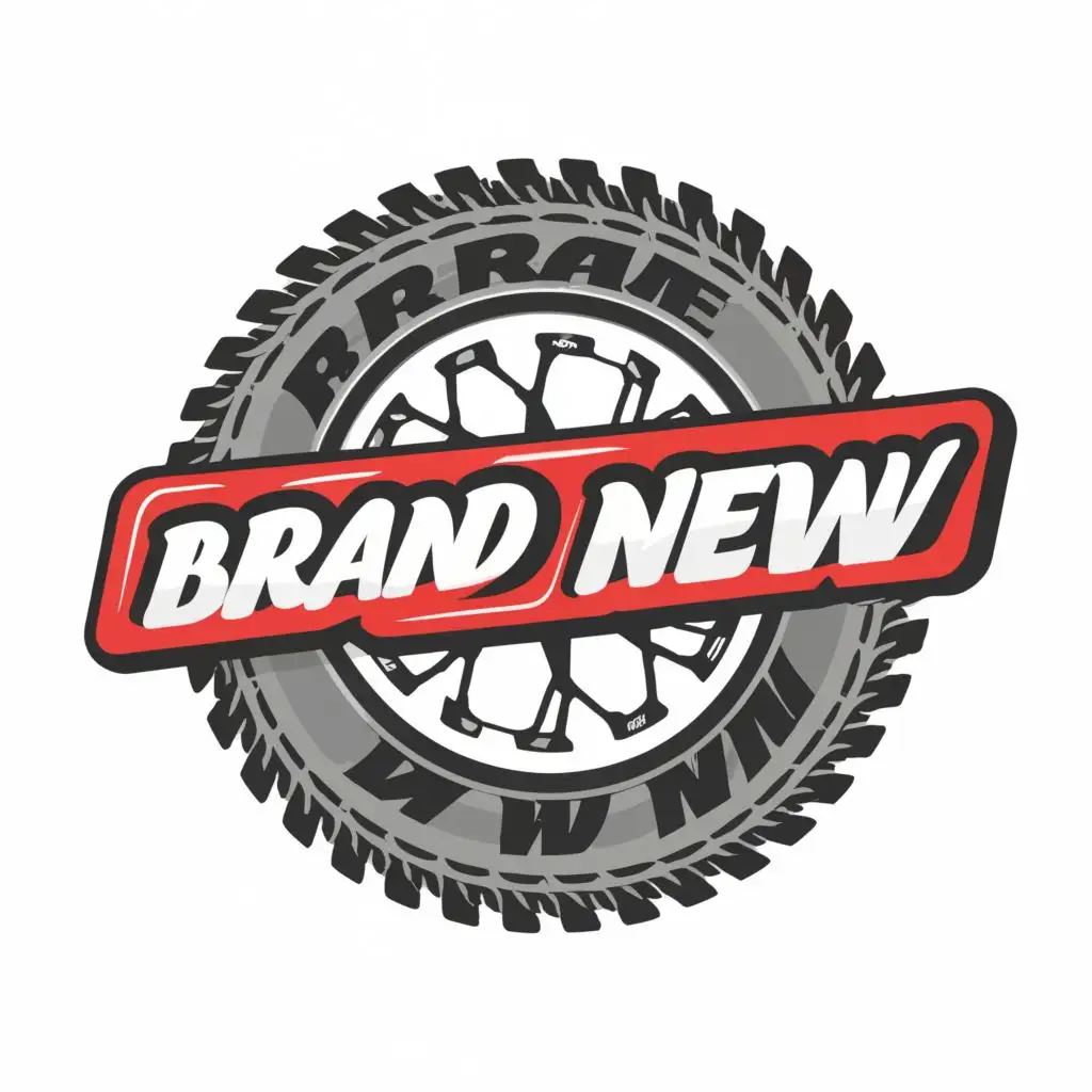 logo, Tire, with the text "Brand New", typography
