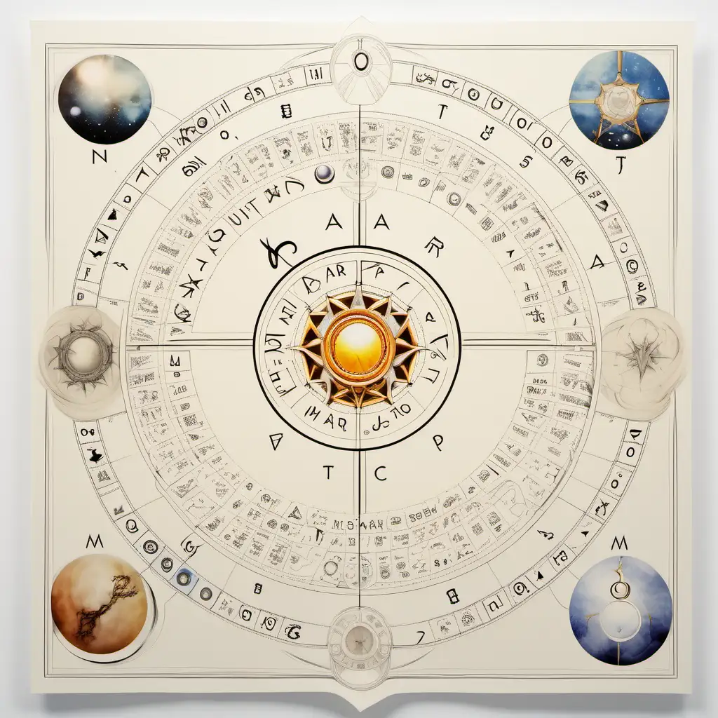 astrology air element  information page on pure white paper   front view