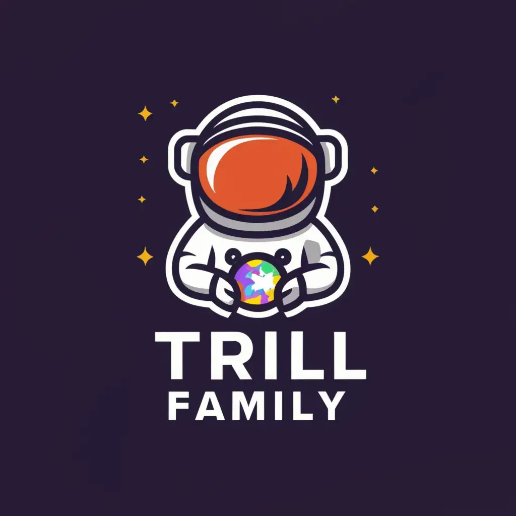 a logo design,with the text "Trill Family", main symbol:astros theme,Moderate,be used in Entertainment industry,clear background