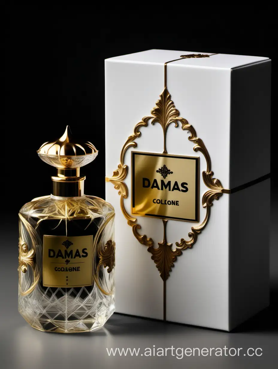 Damas-Cologne-Bottle-and-Luxurious-Baroque-Box-Opulent-Feminine-Composition