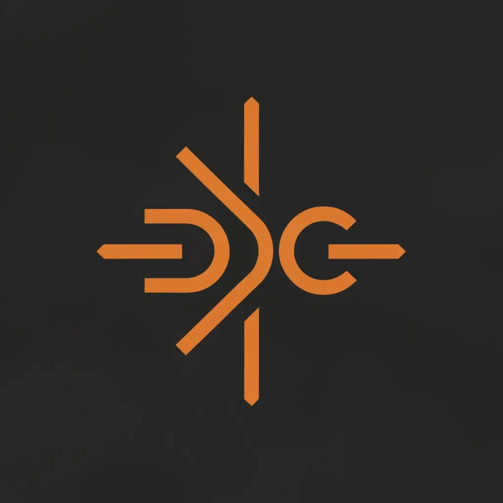 LOGO-Design-For-Digital-Compass-Modern-Light-Orange-Icon-with-DC-Initials
