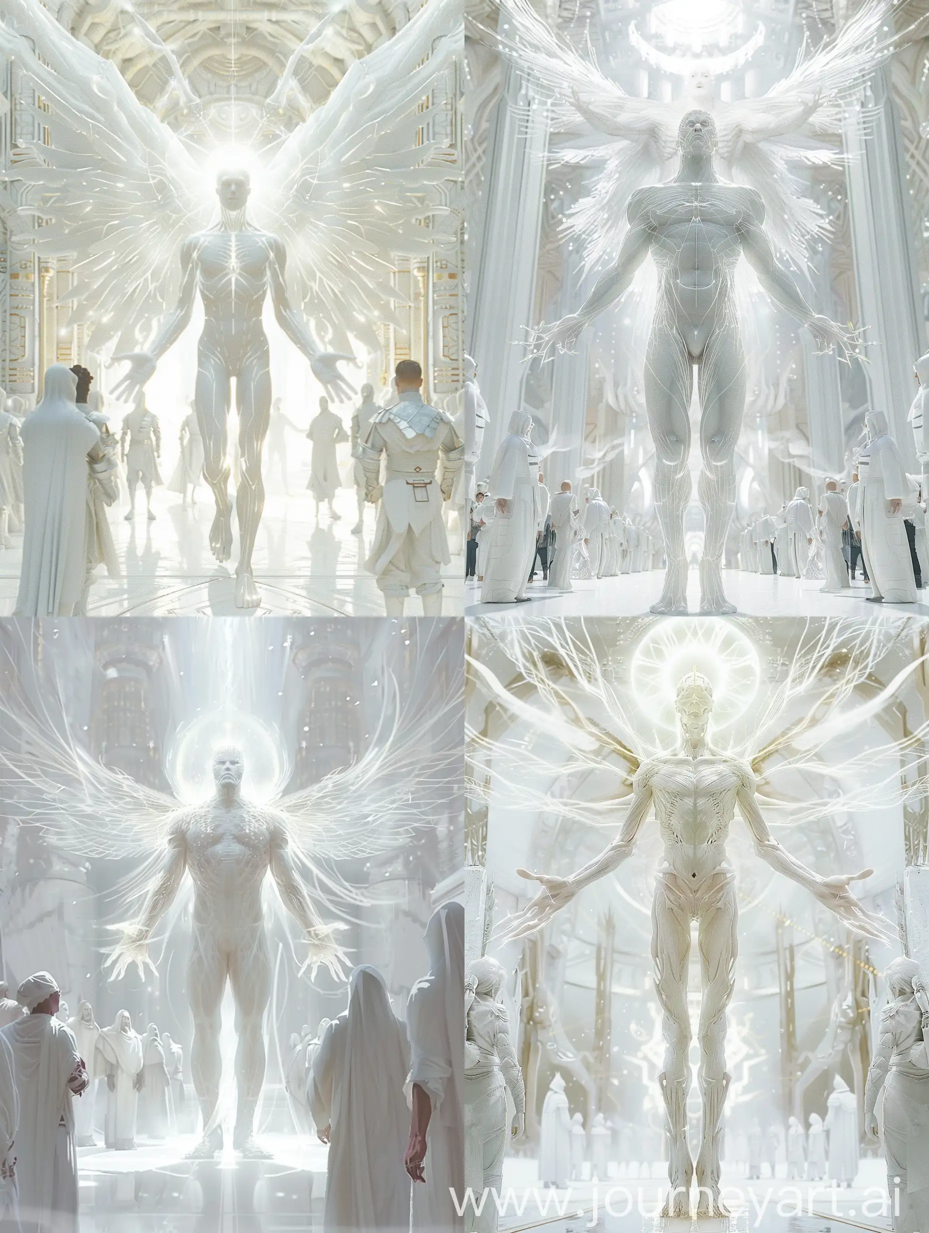 Celestial-Being-with-Six-Arms-and-Halo-in-Snowwhite-Temple