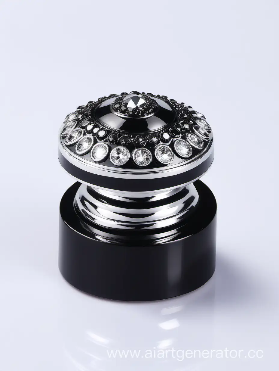 Zamac-Perfume-Ornamental-Cap-with-Metallizing-Finish-and-Round-Diamond