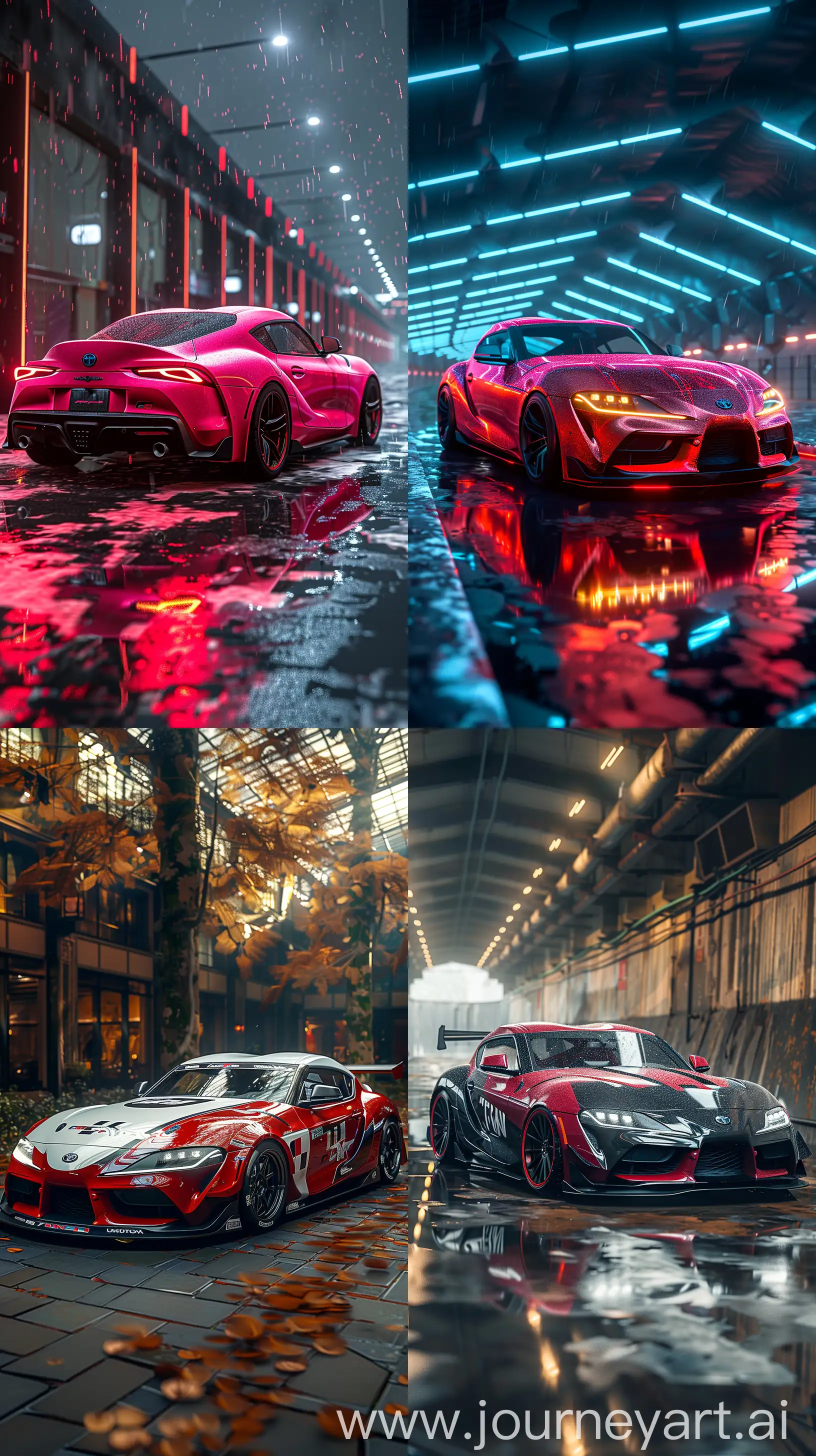 Supra mk4 car, abstract art, product photography, art direction, Unreal Engine, negative space --ar 9:16 --s 500 --v 6 