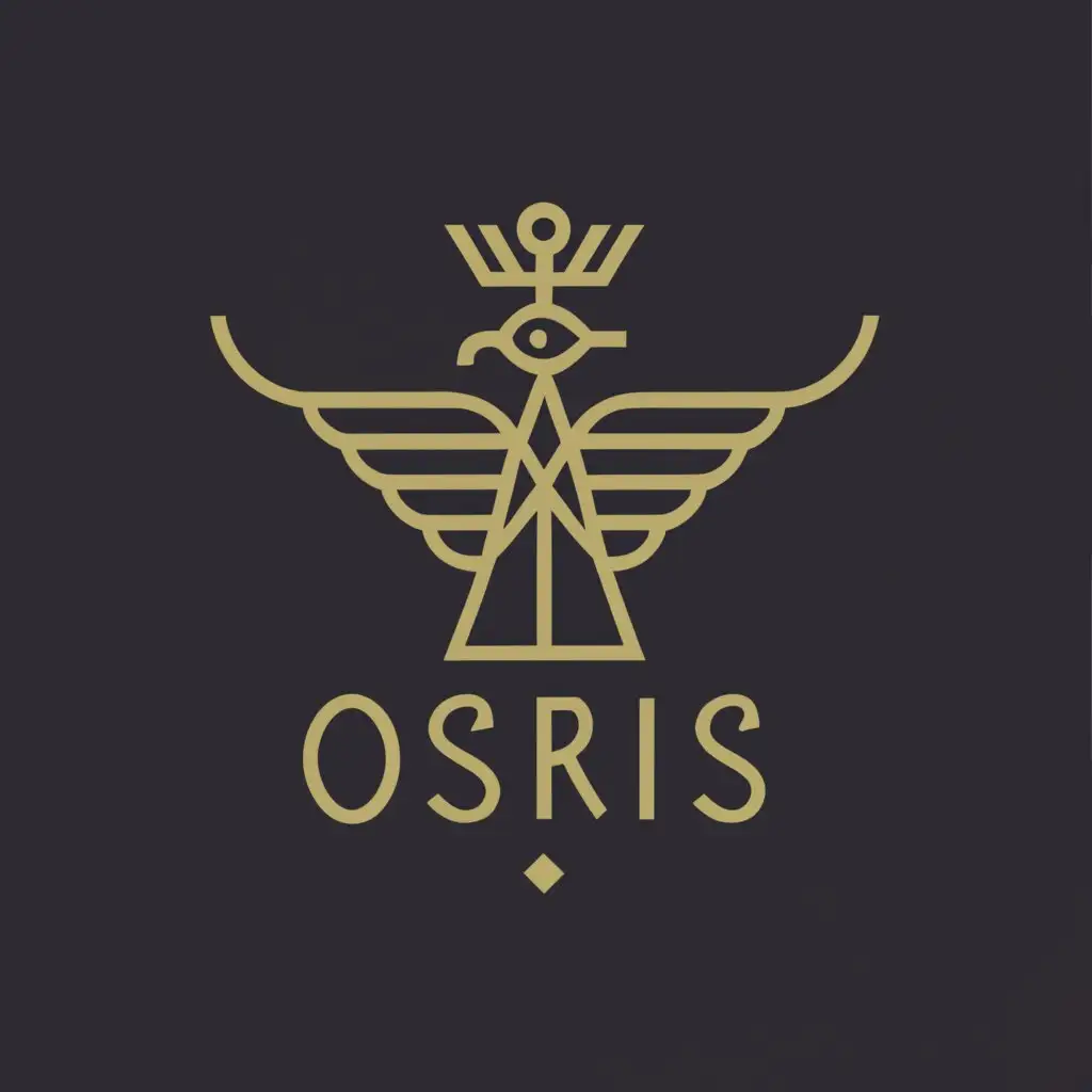 a logo design,with the text "Osiris", main symbol:egyptian mythology resemblance,Moderate,be used in Entertainment industry,clear background