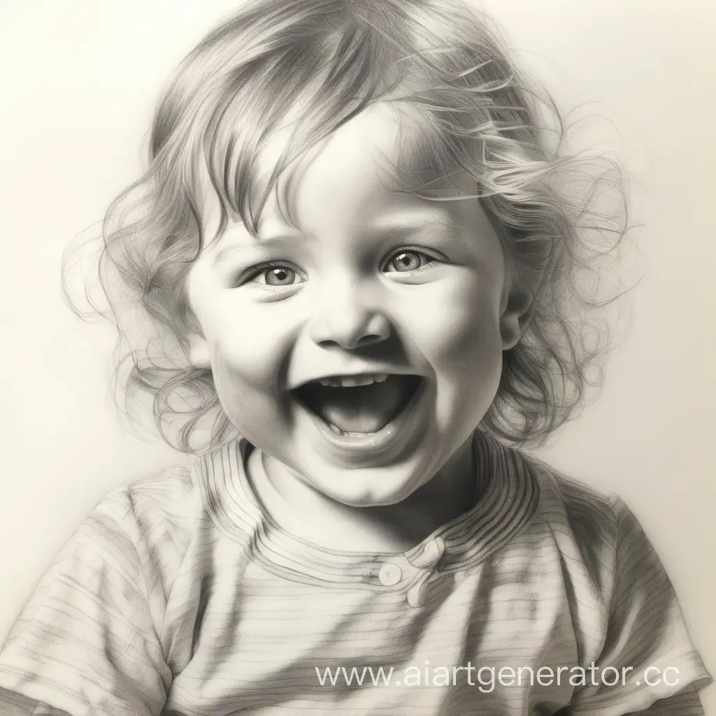 Joyful-Child-Detailed-Pencil-Drawing