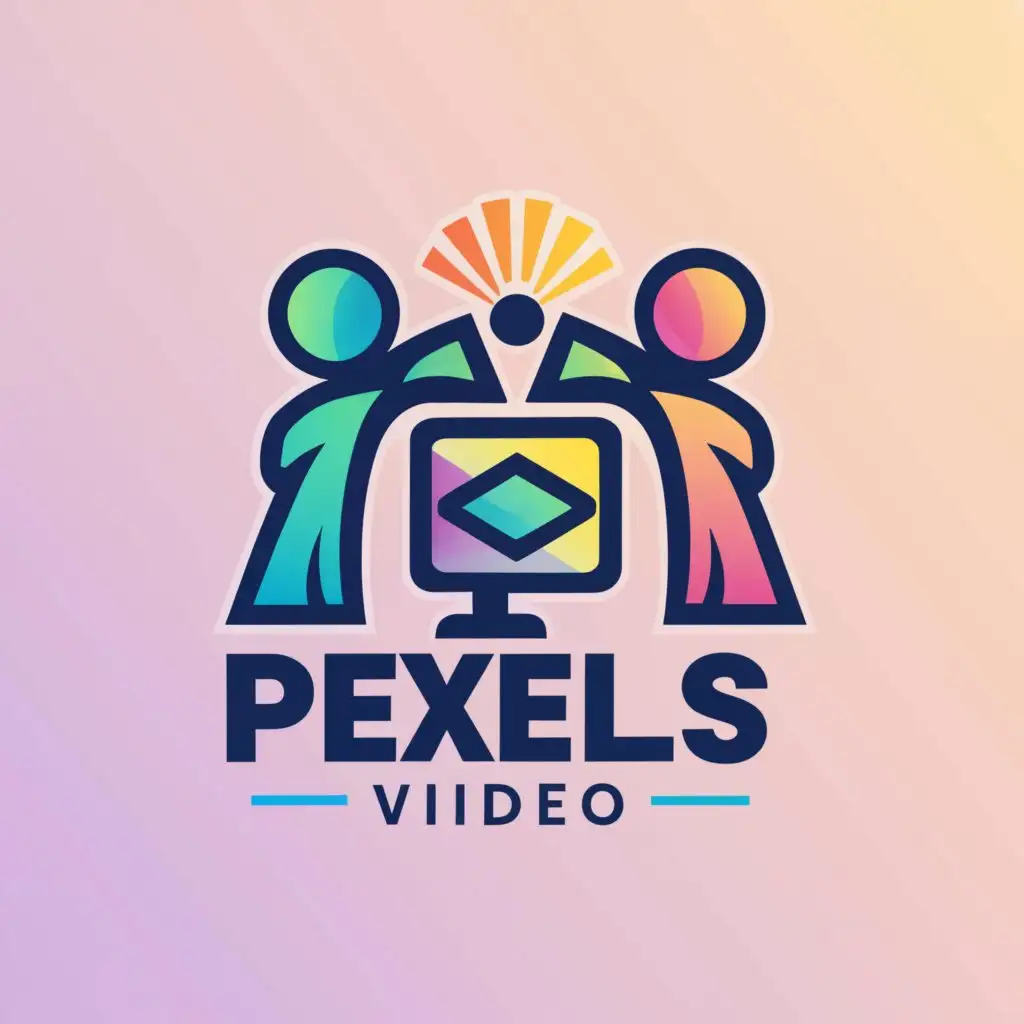 LOGO-Design-For-Pexels-Video-FacebookInspired-Logo-with-Standing-Men-and-Light-on-Clear-Background
