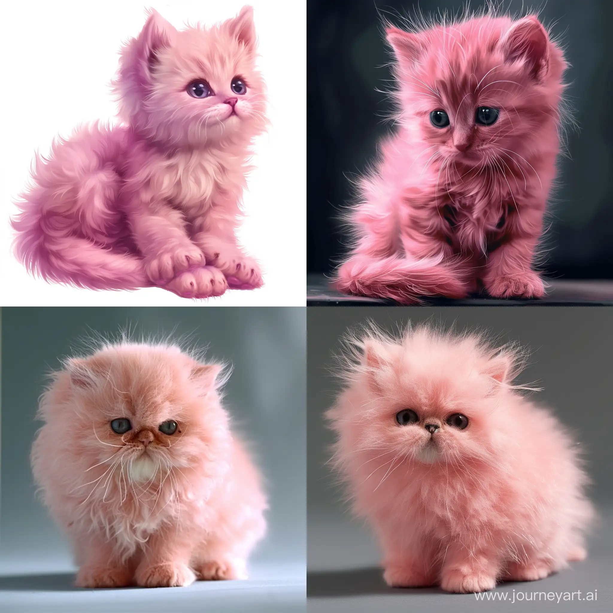 Create an image of a pink fluffy kitten