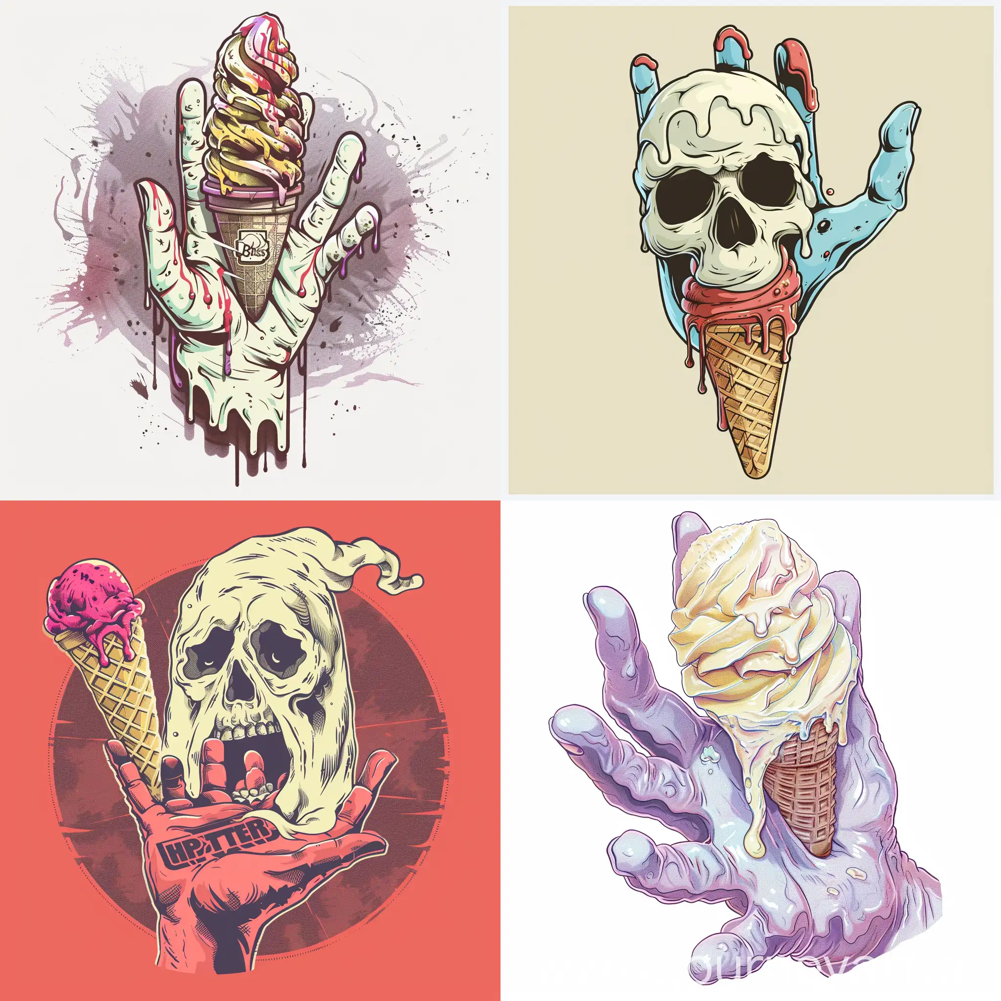 use logo Ghpst busters and put into the handof ghost the ice cream