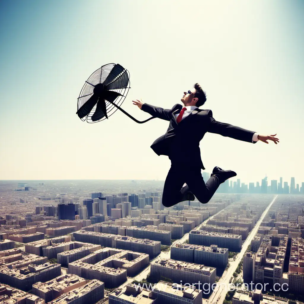 Urban-Superhero-Flying-with-Propulsion-Fan-Over-Cityscape