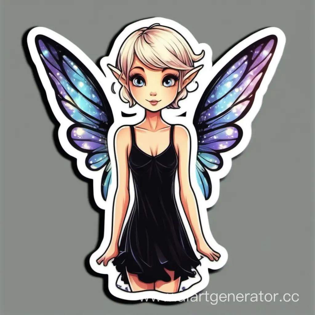 Sticker-Fairy-with-Wings-in-Black-Dress