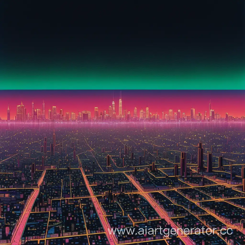 Cityscape-with-Vibrant-Neon-Lights-on-the-Horizon