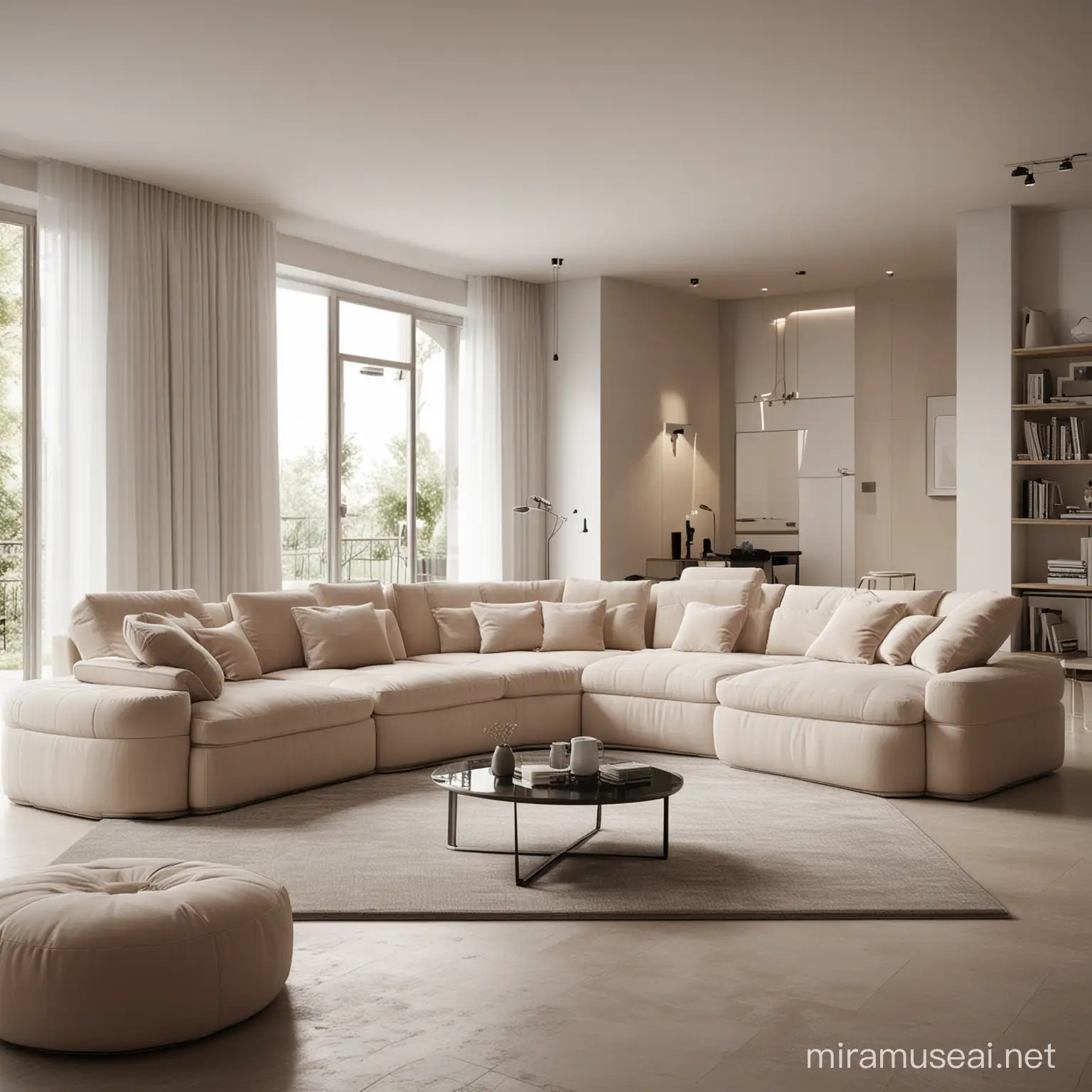 Futuristic Modular Sofa for 4 with Elegance and Comfort
