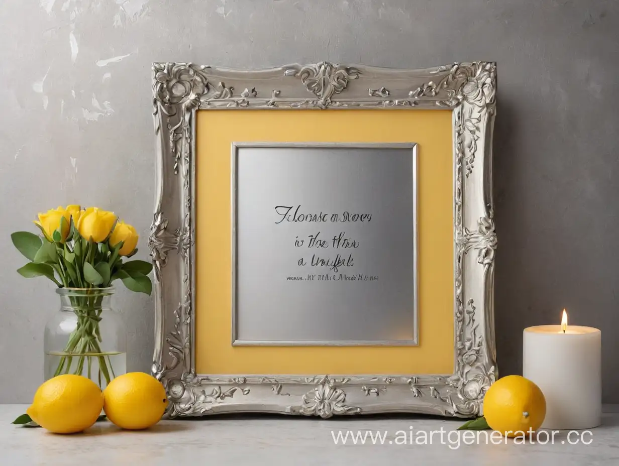 Inspirational-Quote-Frame-on-Yellow-Background-with-Silver-Accents
