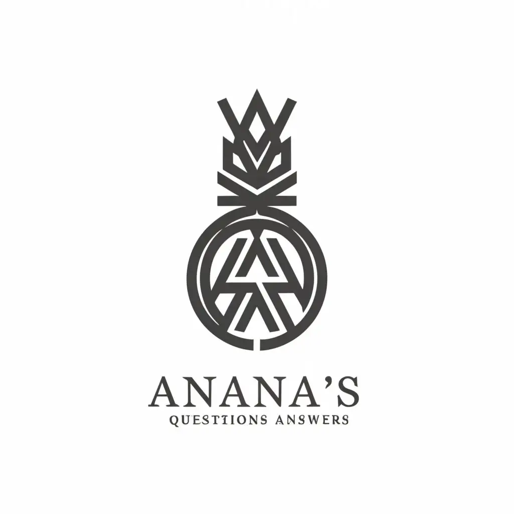 a logo design,with the text "logo name: ananas
pineapple, education, questions, answers.", main symbol:pineapple,Minimalistic,be used in Education industry,clear background