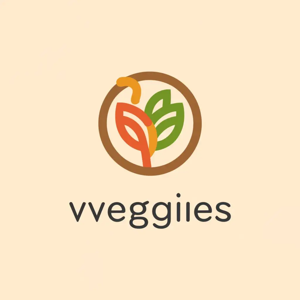 a logo design,with the text "Veggies", main symbol:round circle and any symbol inside the circle,Moderate,clear background
