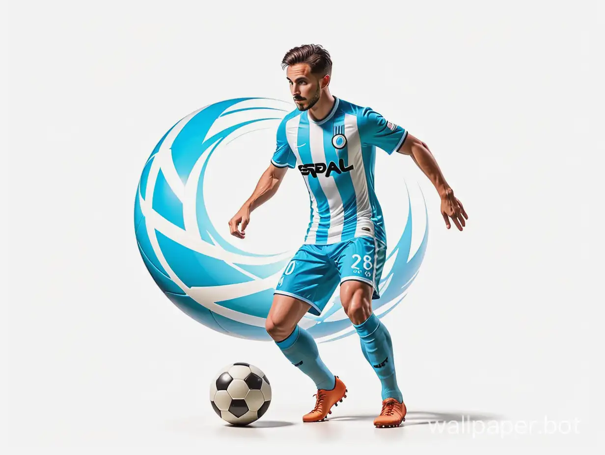 soccer talisman of the SPAL team with ball high realization white background