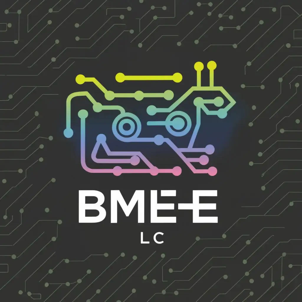 a logo design,with the text 'BMEE LLC', main symbol:electronics , animals,complex,be used in Technology industry,clear background