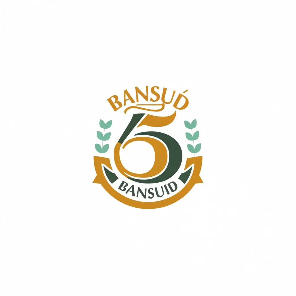 a logo design,with the text "Bansud", main symbol:Emblem: Design a special logo or emblem for the 65th anniversary that includes elements such as:

The silhouette of Bansud, Oriental Mindoro, Philippines Map.
A motif that represents growth or progress, such as a growing tree with 65 leaves or branches, each symbolizing a year.,Minimalistic,be used in Events industry,clear background