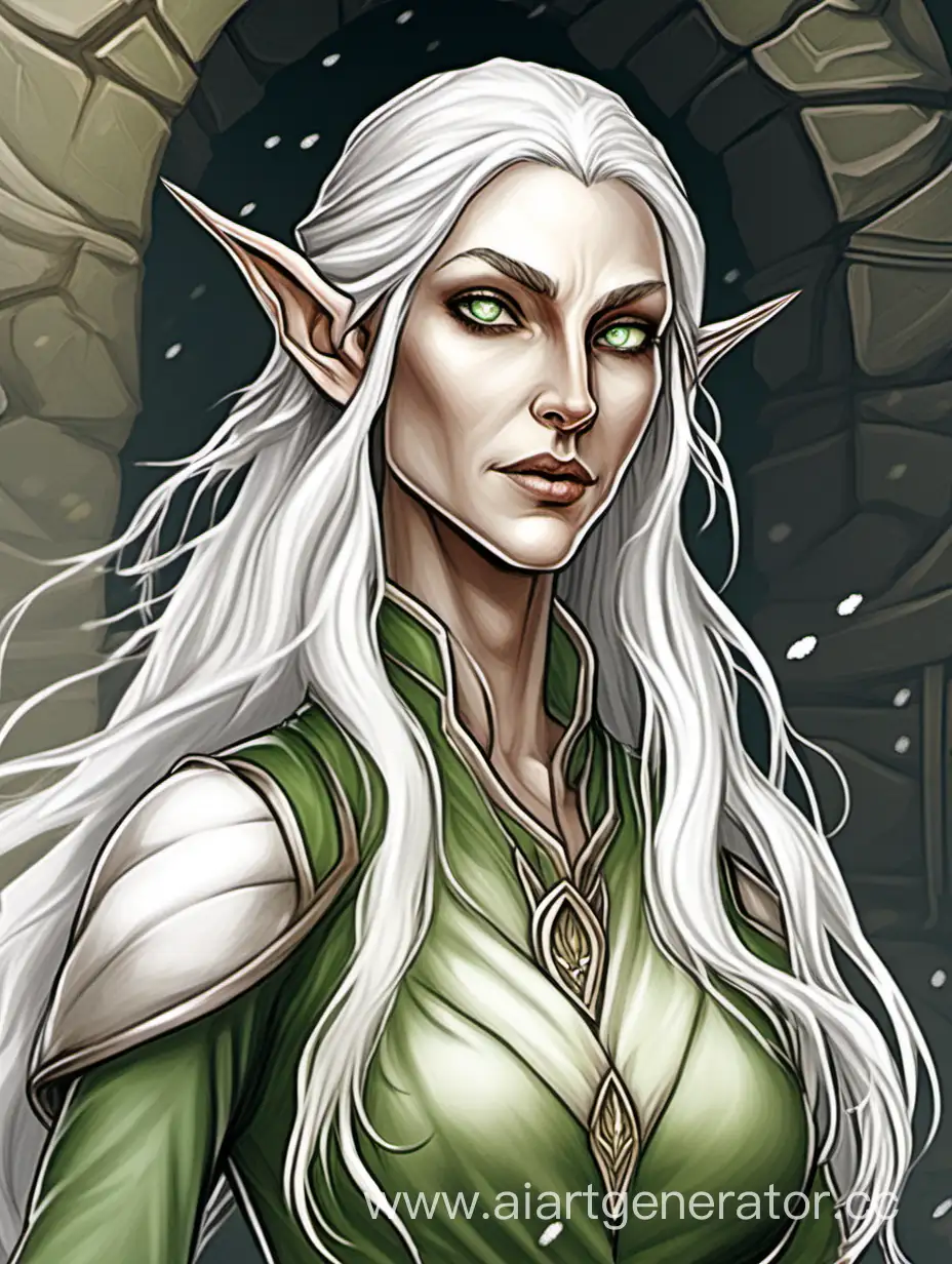 Elegant Elven Woman Graceful Fantasy Portrait with Fair Skin and ...