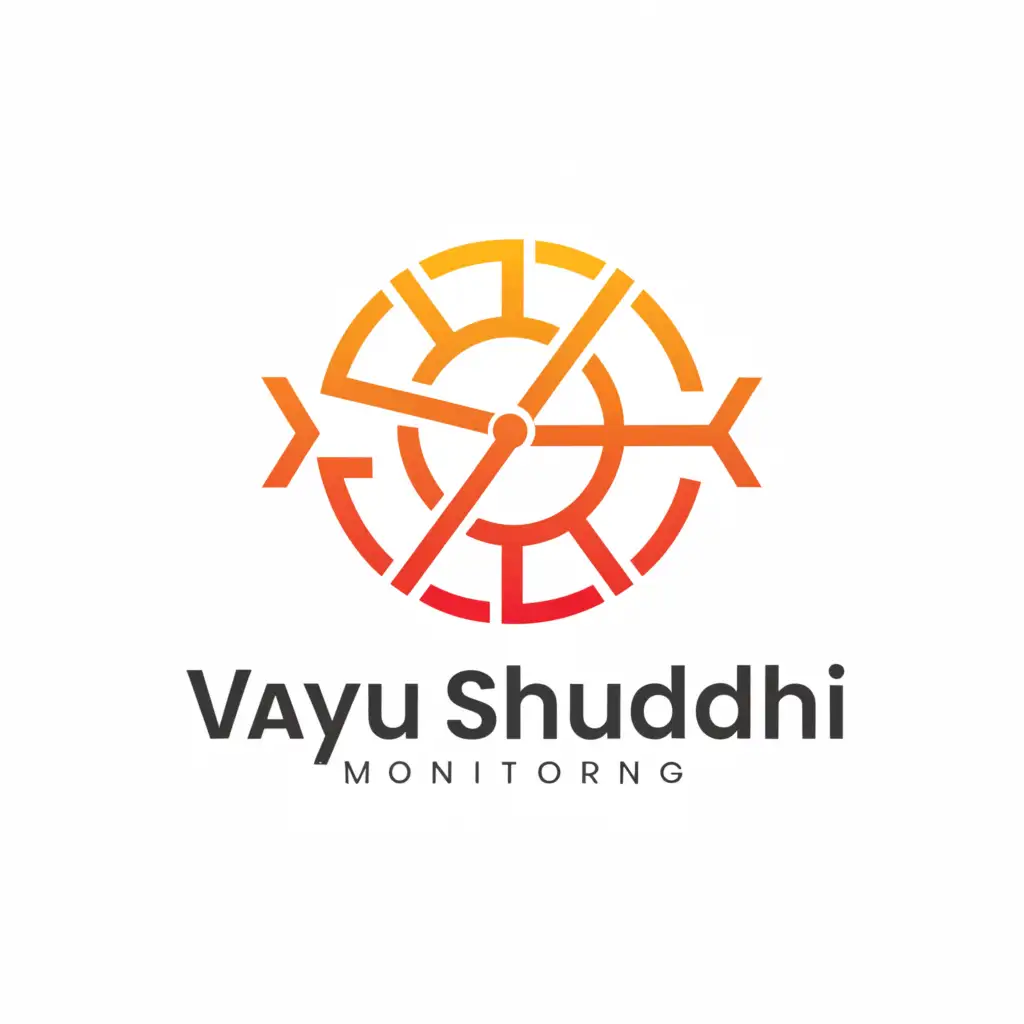 a logo design,with the text "Vayu Shuddhi", main symbol:Air quality monitoring,complex,clear background