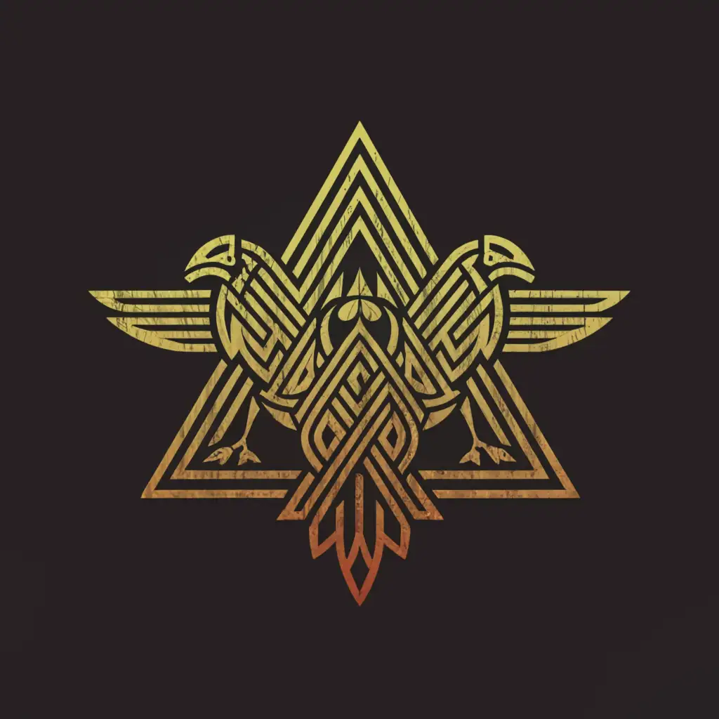 a logo design,with the text "The Valhalla Viking", main symbol:Valknut and ravens,Moderate,clear background