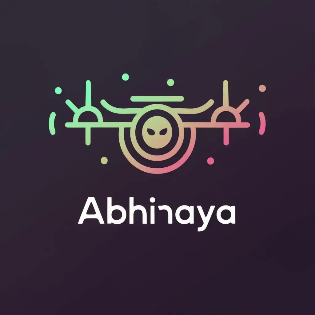 logo, DRONE, with the text "ABHINAYA", typography, be used in Technology industry