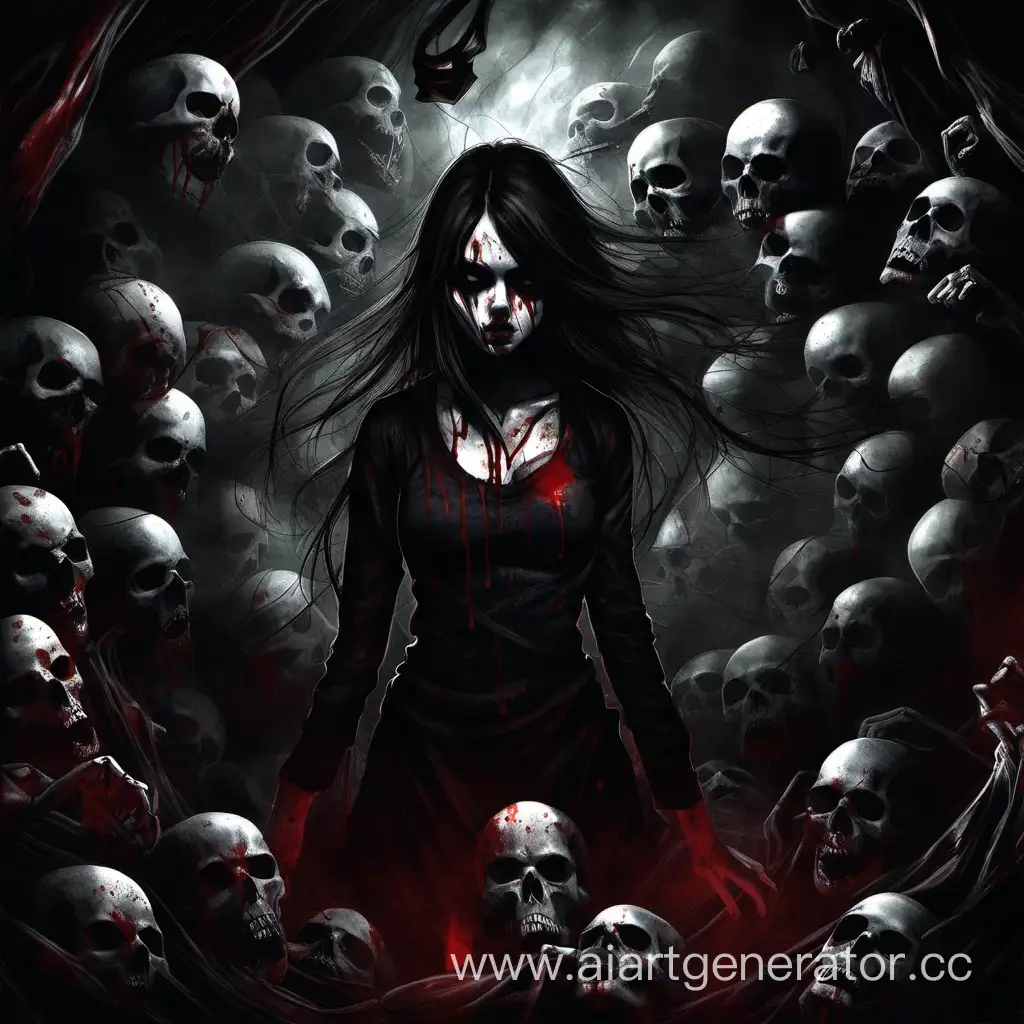 Mystical-Girl-Amidst-Dark-Chaos-with-Skulls-and-Blood