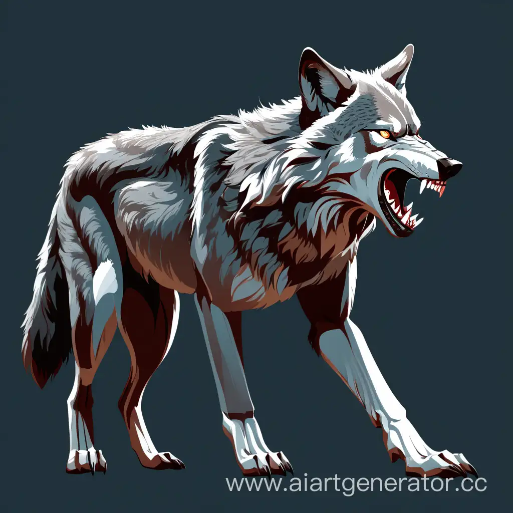 Ferocious-Side-View-of-a-Snarling-Wolf