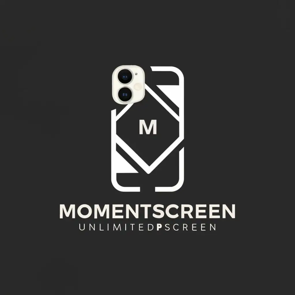 a logo design,with the text "Moment Screen ", main symbol:E-ink Screen Phone Case Unlimited Screen Projection Personalized Phone Cover Battery Free New Designer Luxury Phone Case,Moderate,clear background