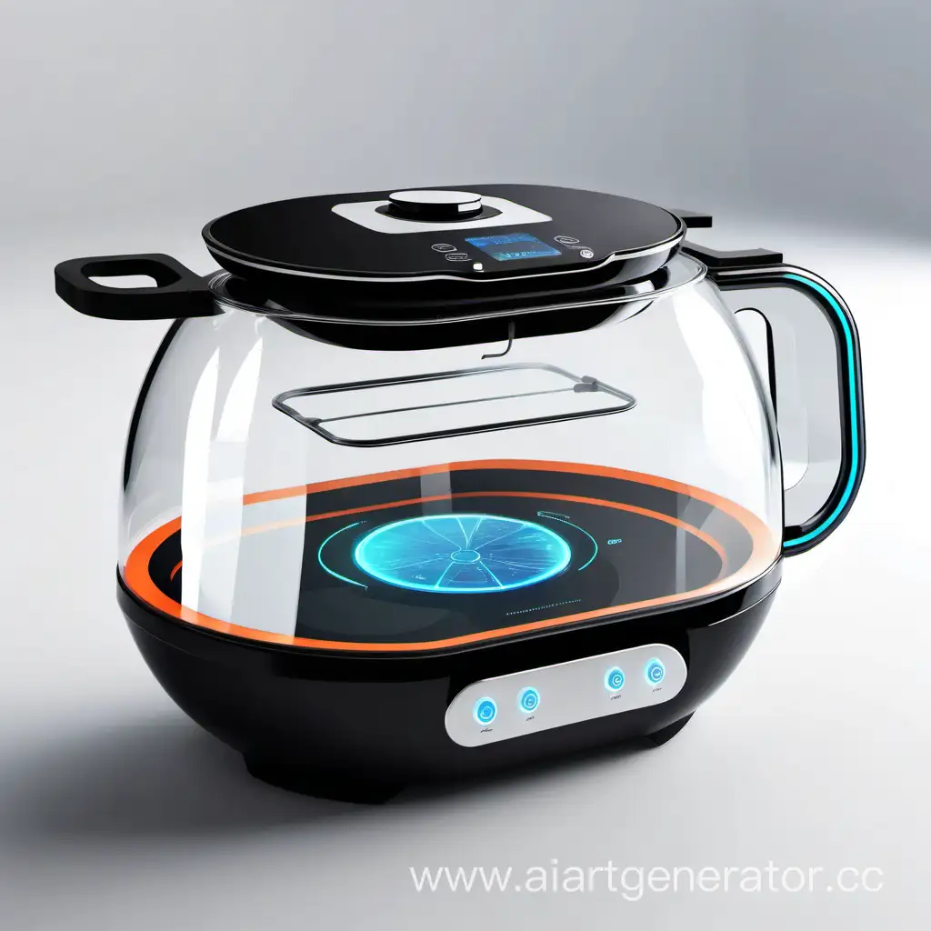 Sleek-Futuristic-Glass-Multicooker-in-Modern-Kitchen